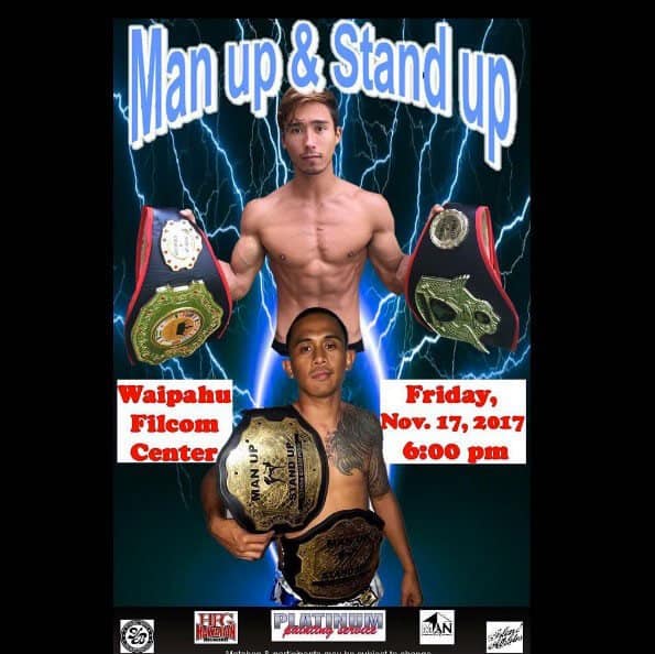 Rodrigo Tabladillo the 2-time Man up & Stand up 125 & 135 current Muay Thai champion from Maui will step out of his comfort zone in an attempt to earn Oahu’s own Cody Lasconia’s 125 Kickboxing title