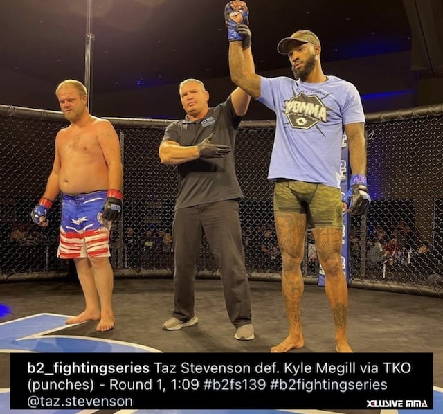 Taz Stevenson defeats Kyle Megill via KO/TKO at 1:09 of Round 1 B2 Fighting Series 139: Iowa
